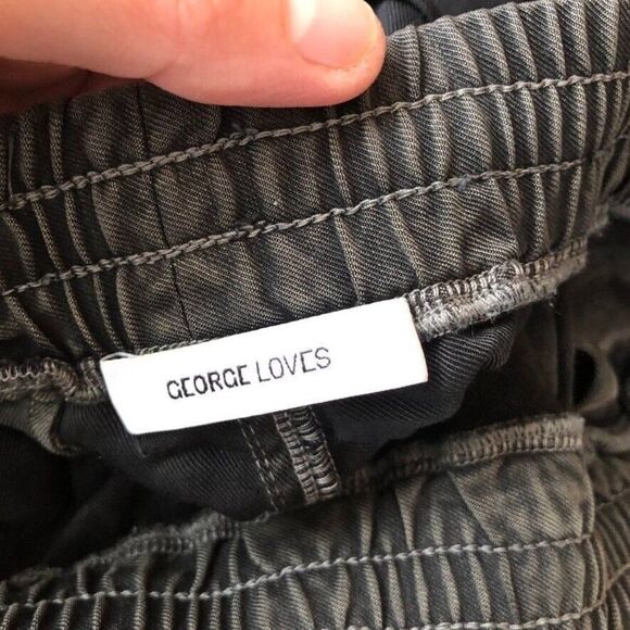 George Loves Womens Size Small Sweat / Lounge Pants Tencel Black Gray Drawstring - Picture 7 of 8